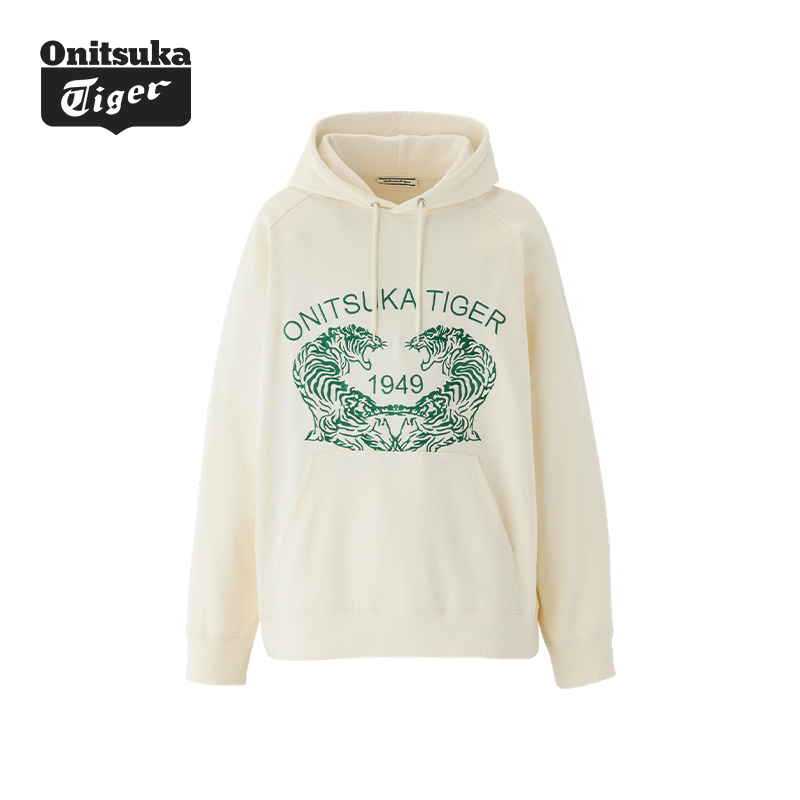 Onitsuka Tiger鬼塚虎男女款冬季简约长袖宽松连帽套头卫衣