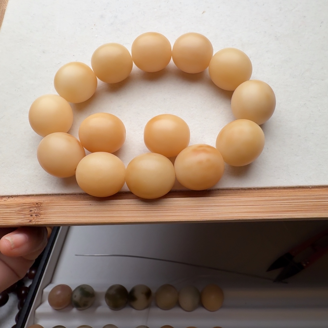 张***沫菩提根/象牙果手串卡20鹅蛋瑕疵