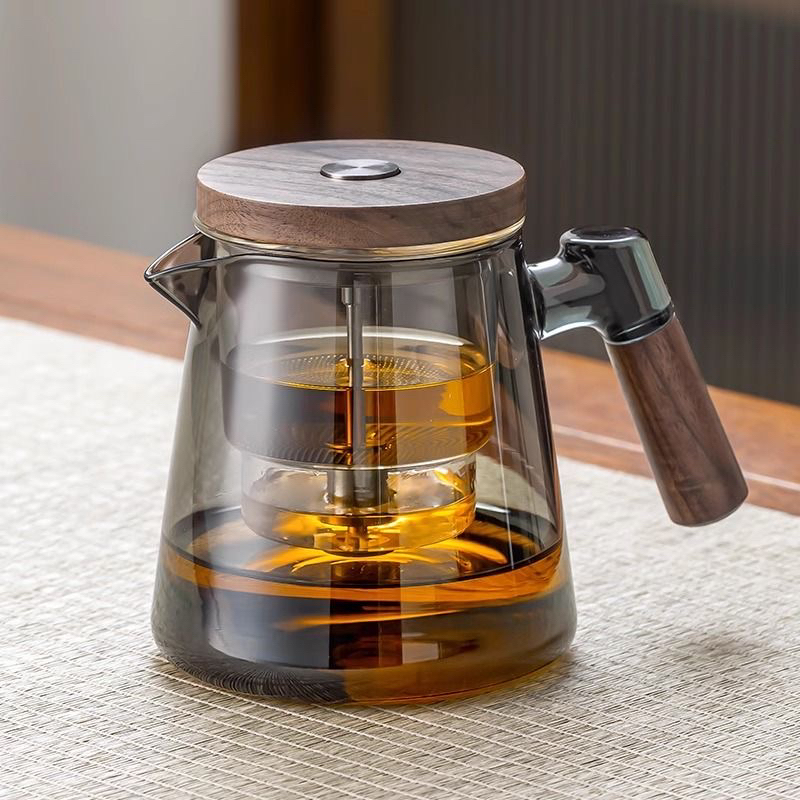 加厚耐高温玻璃泡茶壶茶水分离家用按压式功夫茶具飘逸杯