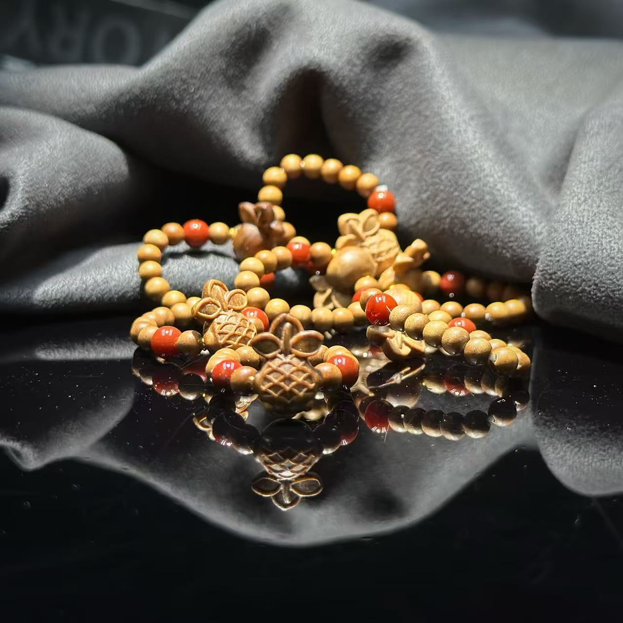 【缪老师严选】SJ1525  檀木/年年有余/小金鱼戒指 多样性发其一