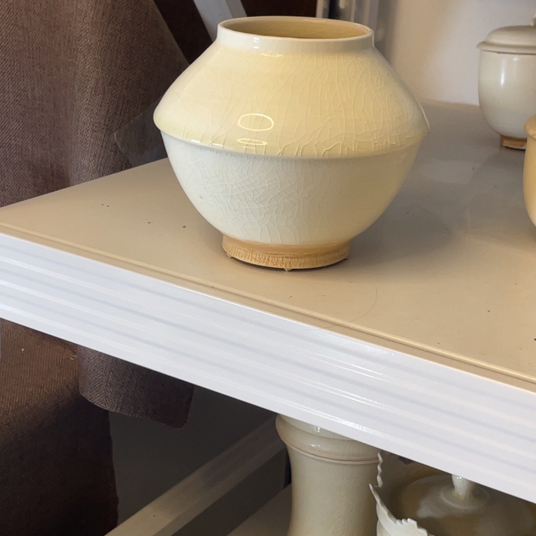 玉***馆赏品白瓷月亮罐一个