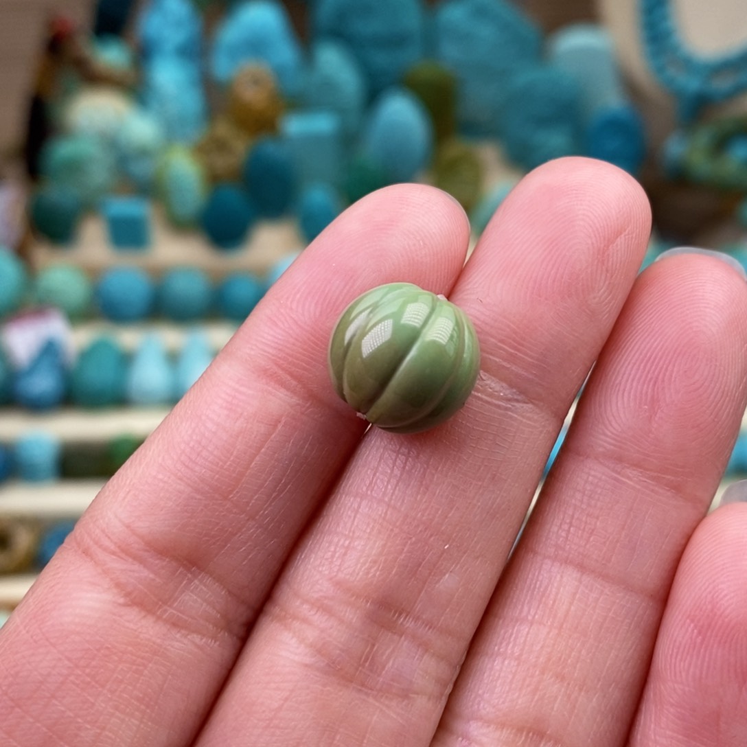 绿松石珠宝奇石未镶嵌12mm