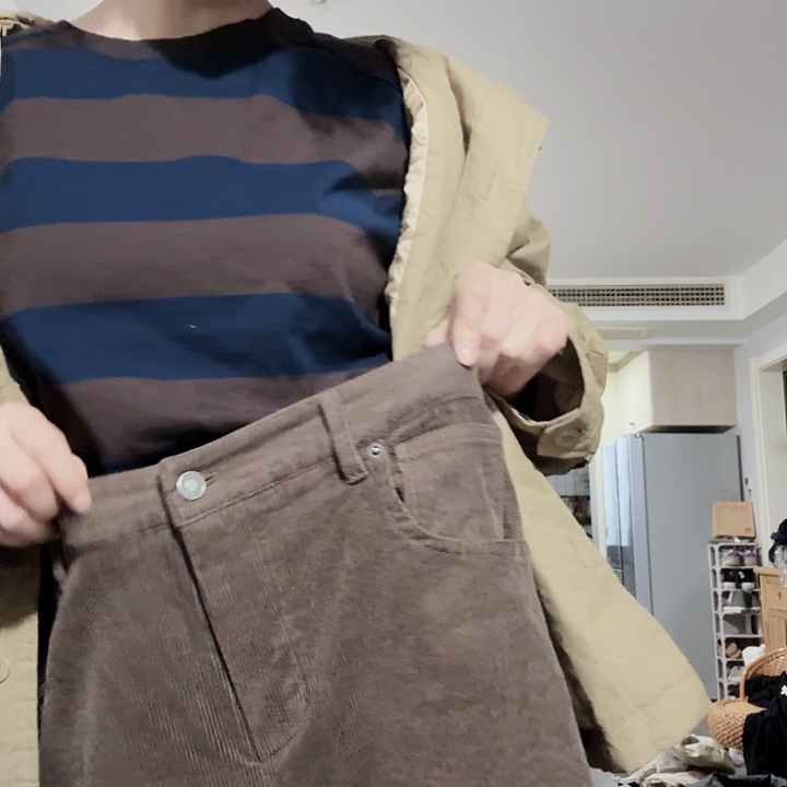 羊羔毛LL咖色裤子790