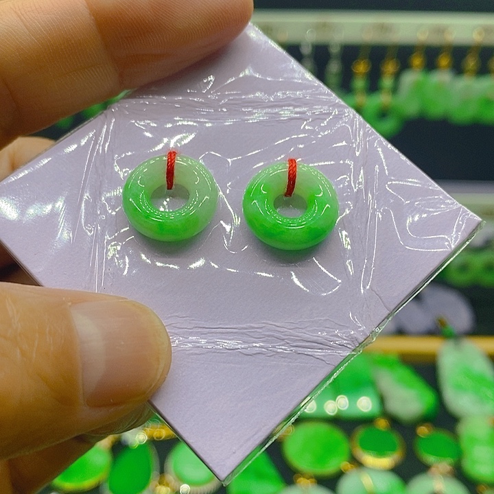 翡翠未镶嵌耳饰耳坠