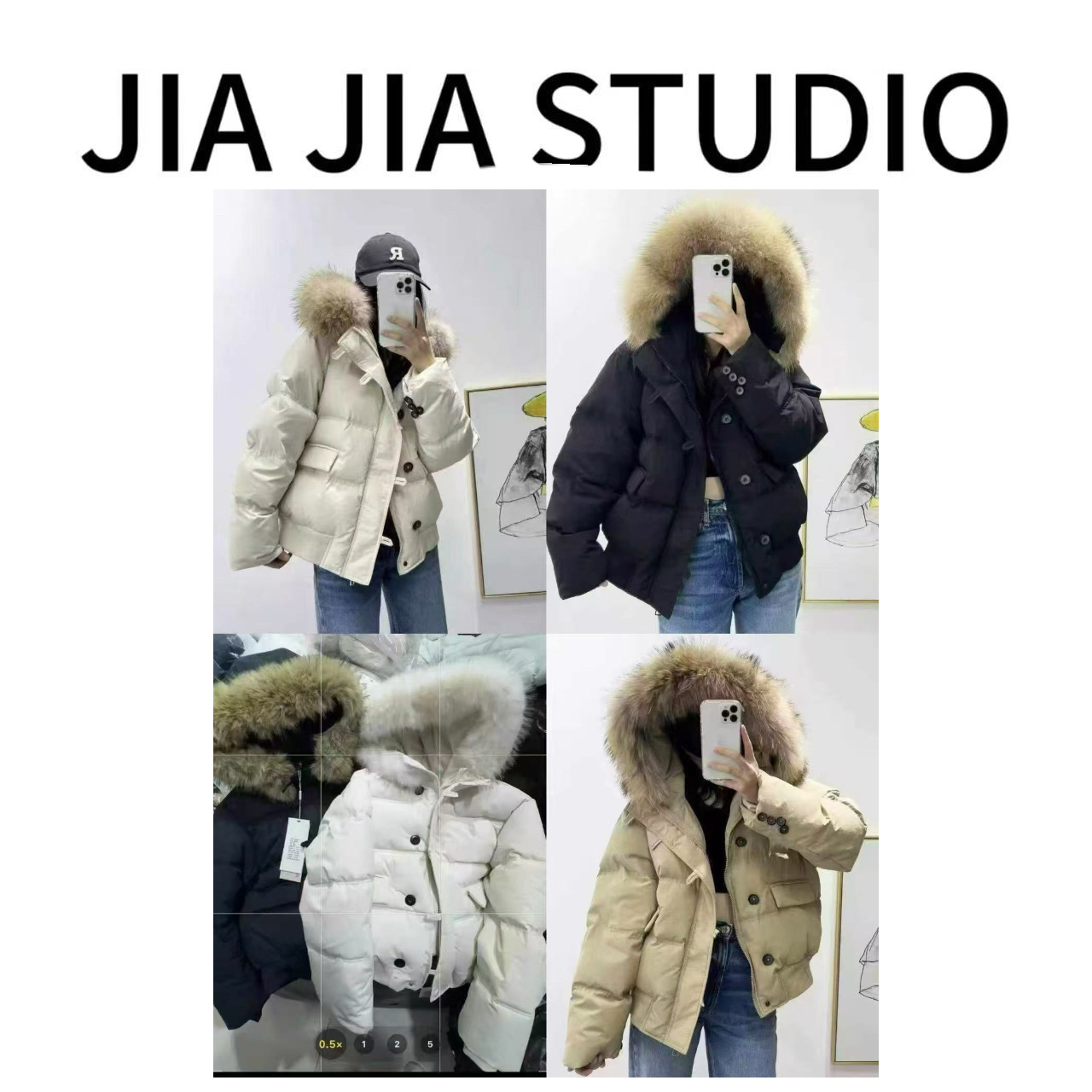 嘉嘉推荐#A29【冬季加厚款】可拆卸毛领连帽石墨烯云绒棉服外套