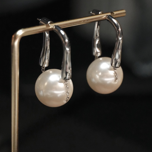 铜合金耳饰 A443法式秋冬女人百搭气质优雅女神时尚简约耳环