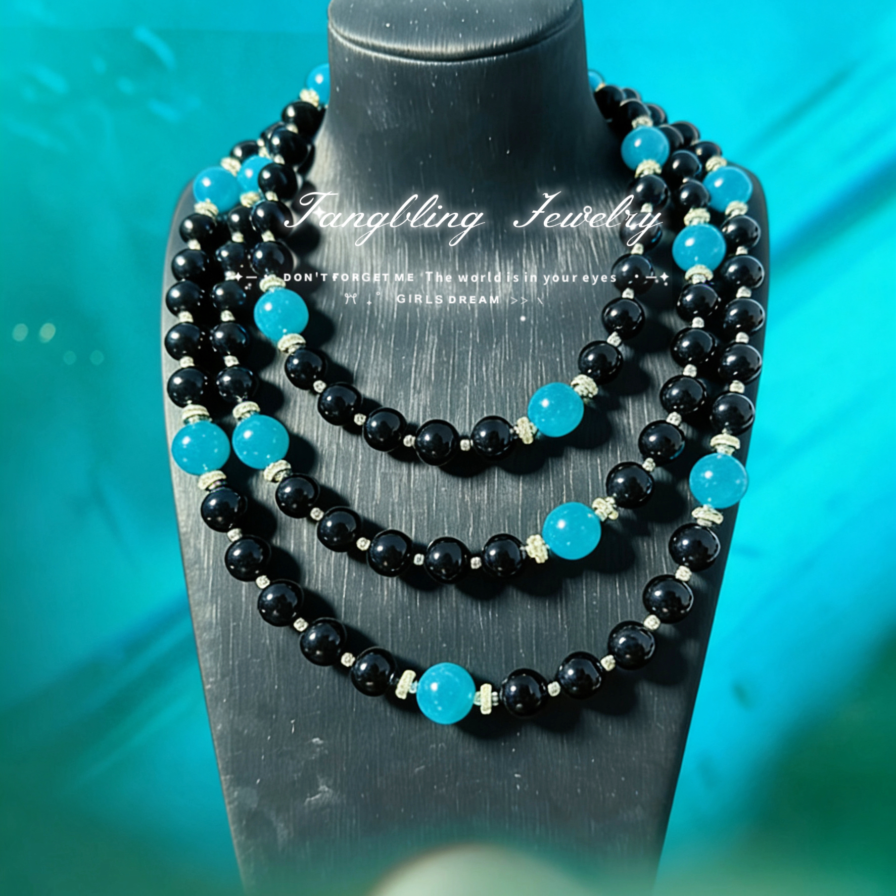 铜合金项链 沧澜 重工 黑项链 三层重工项链 