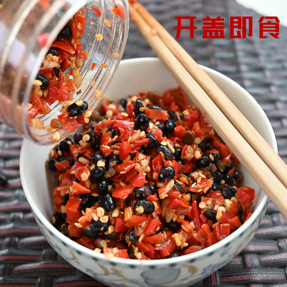 湖南特产野山椒豆豉香辣下饭菜拌面佐料开胃菜