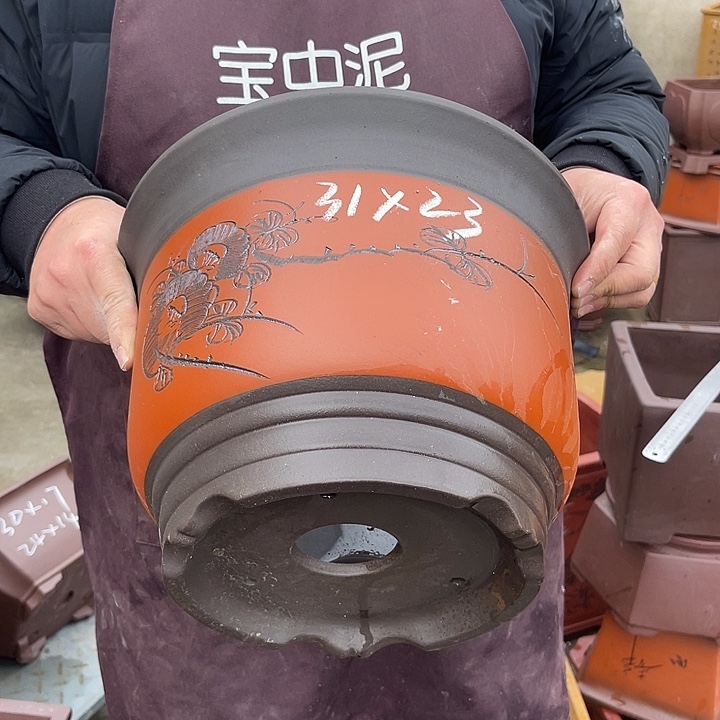 紫砂花盆紫砂等传统