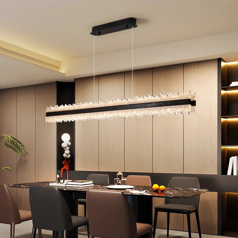 双排餐厅吊灯2025新款意式极简轻奢高级感餐桌吧台岛台一字长条灯
