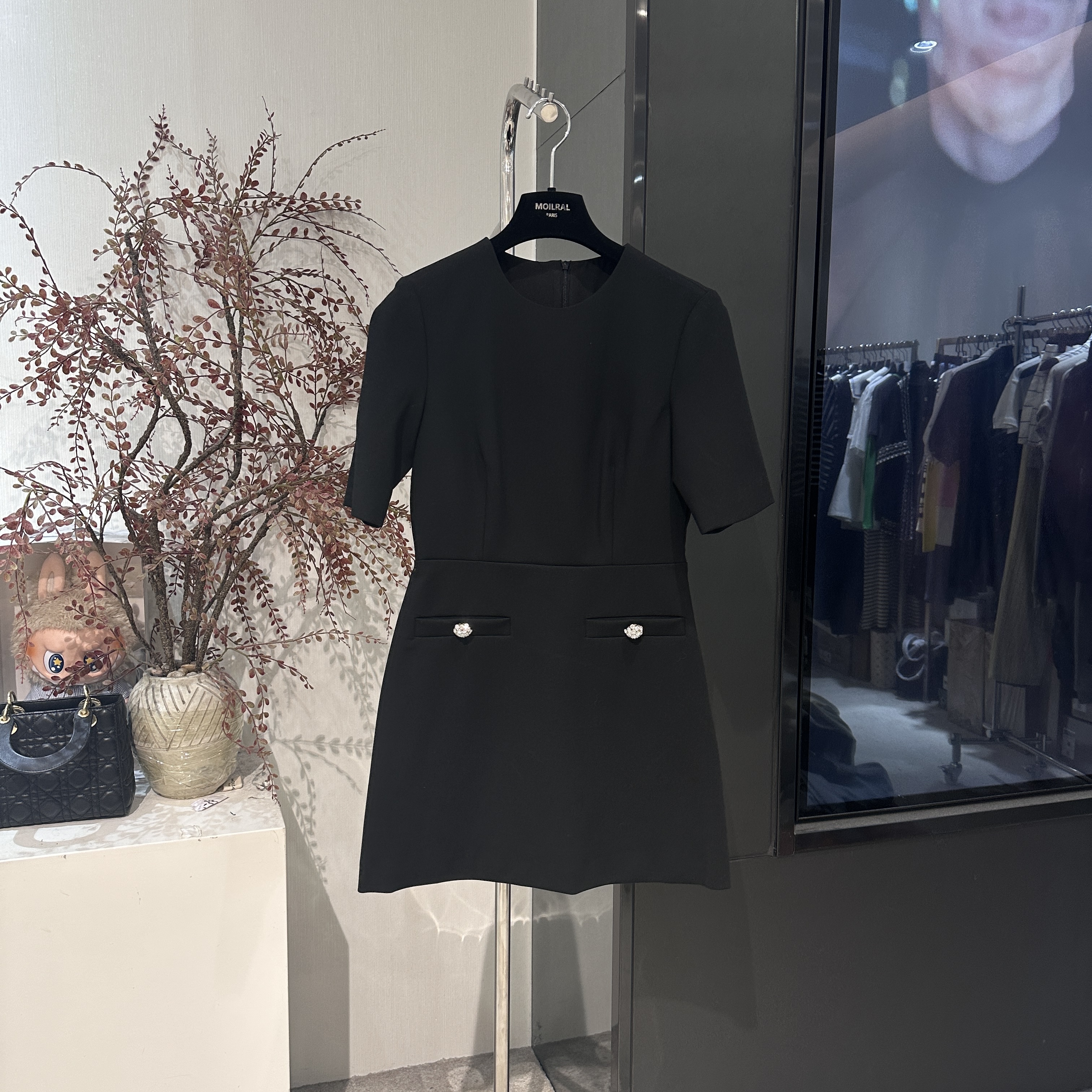 LT休闲风夏季中腰修身春季连衣裙短裙短袖松紧腰设计师087