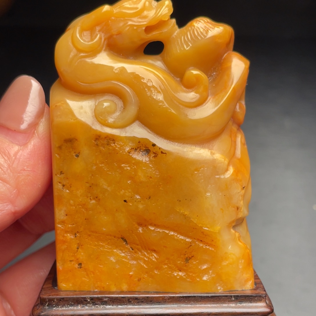 田黄石昌化田手把件印章