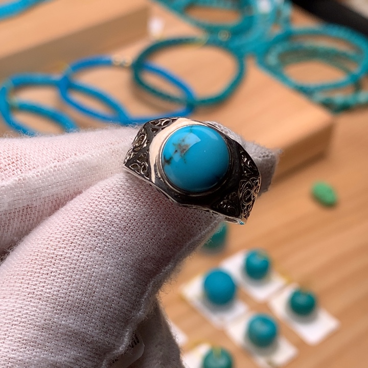 银S925镶嵌绿松石珠宝奇石