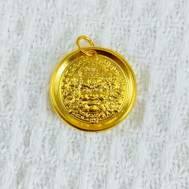 足金999 黄金锤纹黄财神吊坠 1.07