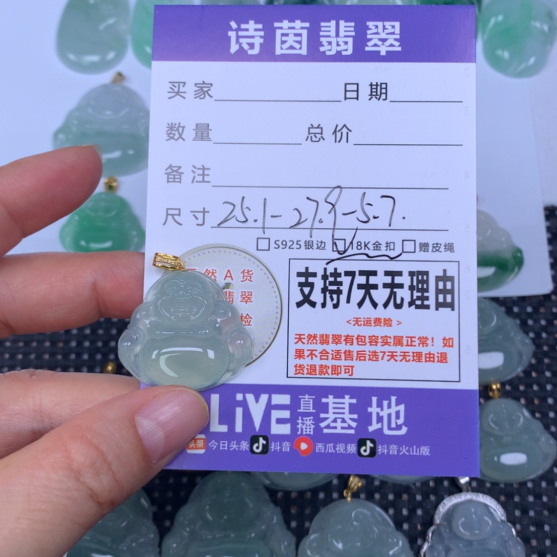 我***钱翡翠未镶嵌颈饰天然