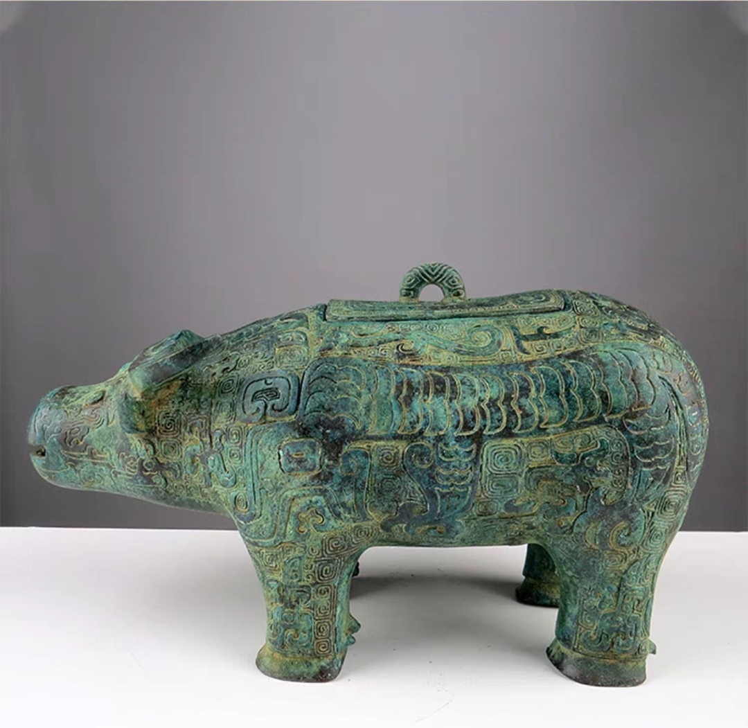 【亚长牛尊】纯铜仿古青铜器摆件