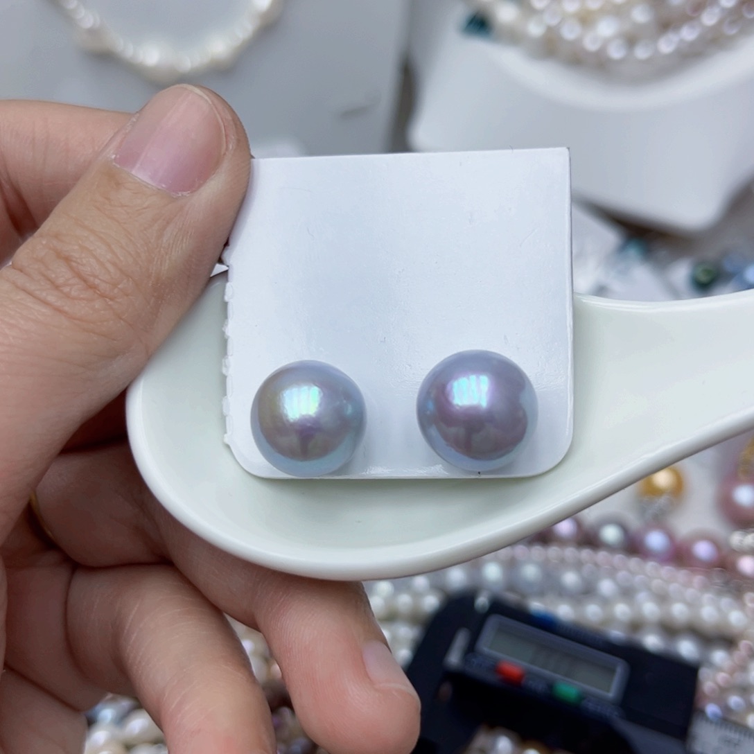 淡水珍珠耳饰银S925镶嵌