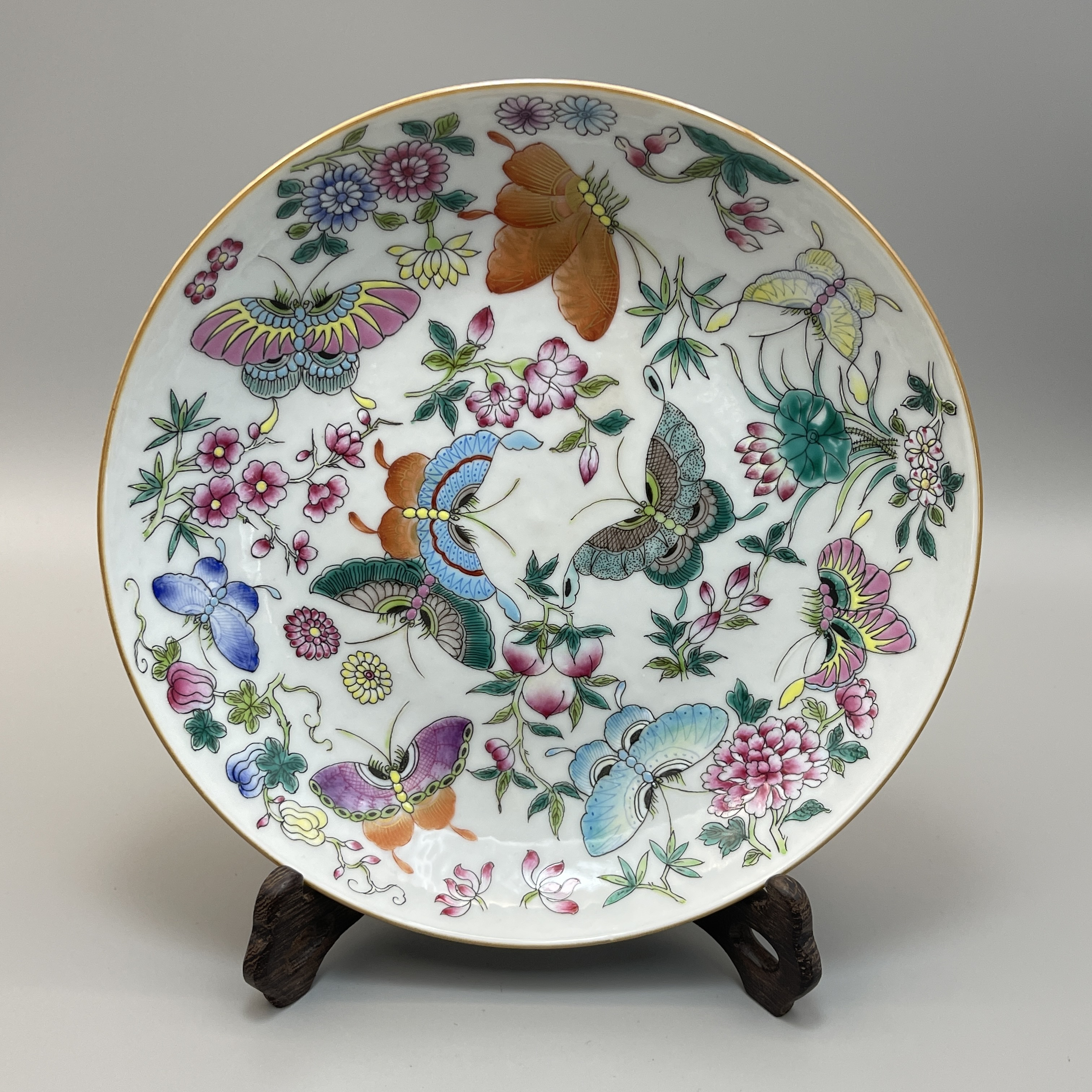 粉彩蝶恋花赏盘H8629