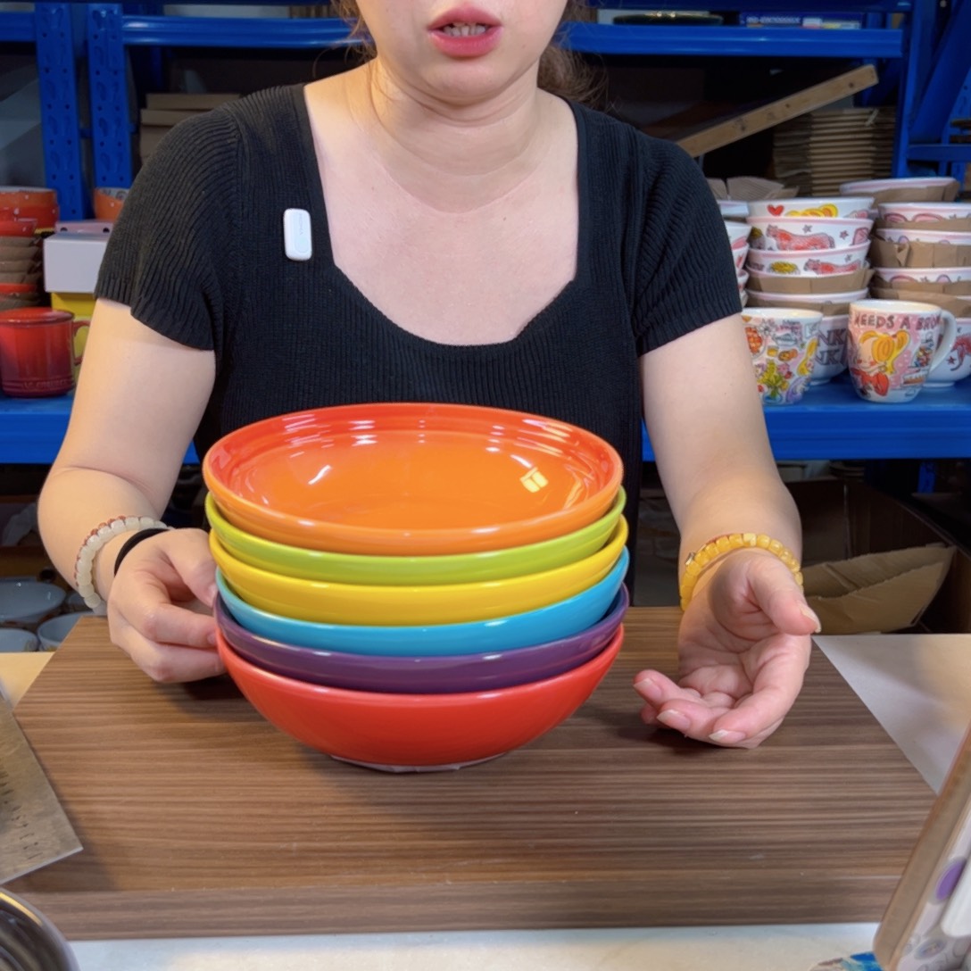 陶瓷彩虹色系燕麦碗