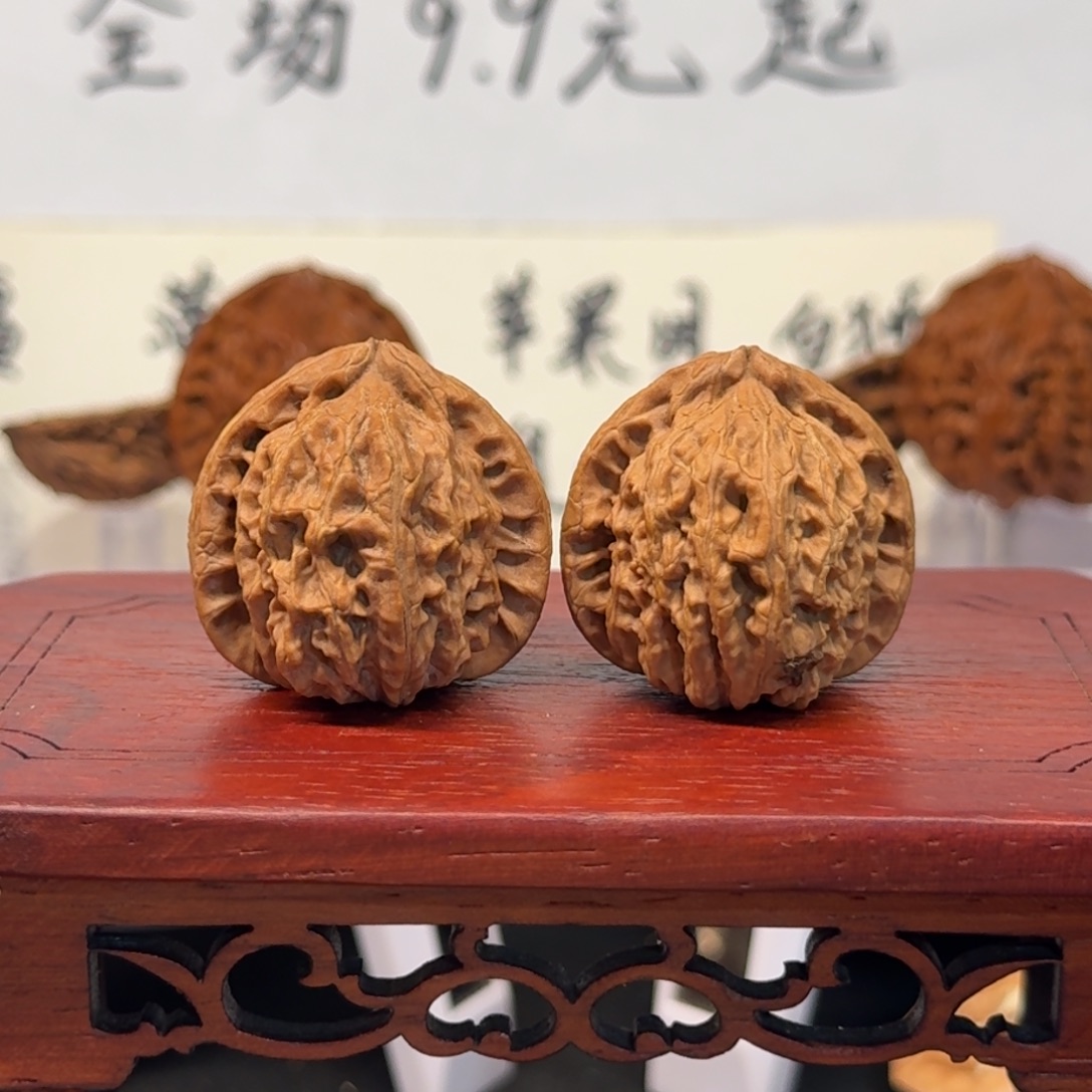 文玩核桃把件49号白狮子边33肚35高31全品无药无修原生态