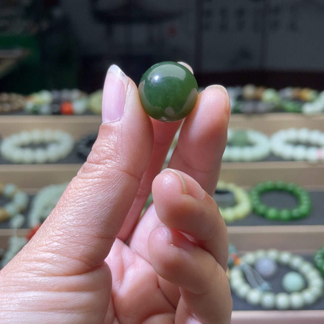 和田玉手链未镶嵌单珠16