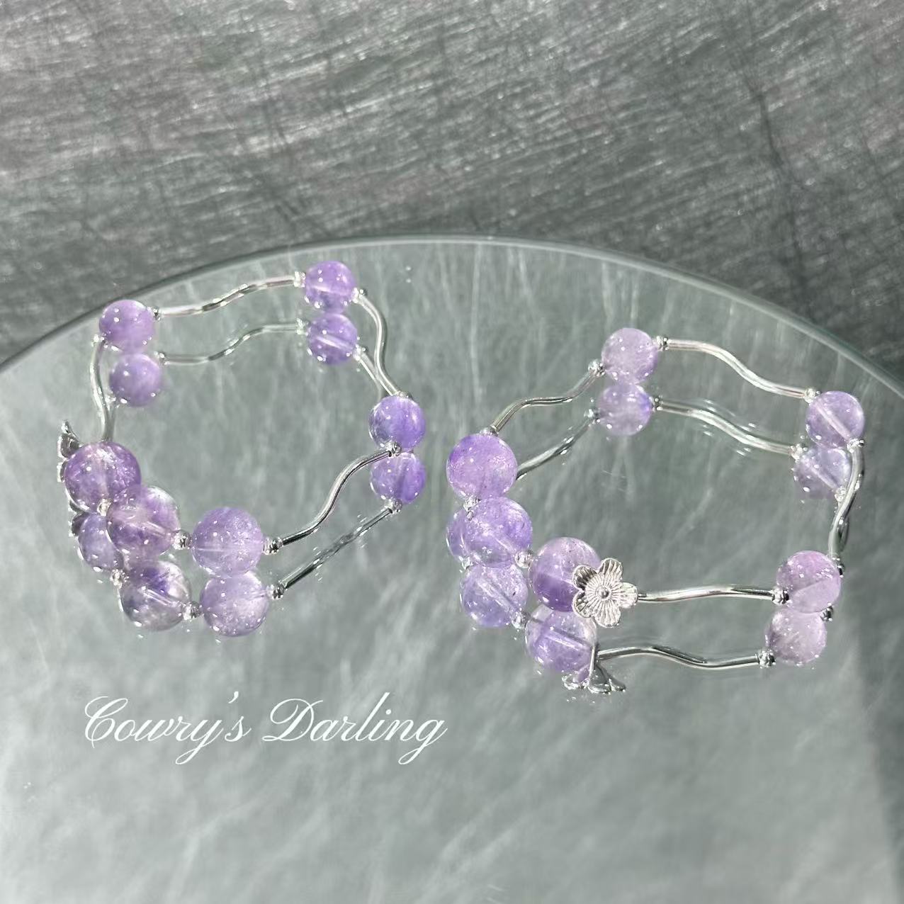 BK159【紫苑】 紫水晶+合金 有瑕有色差多样性发