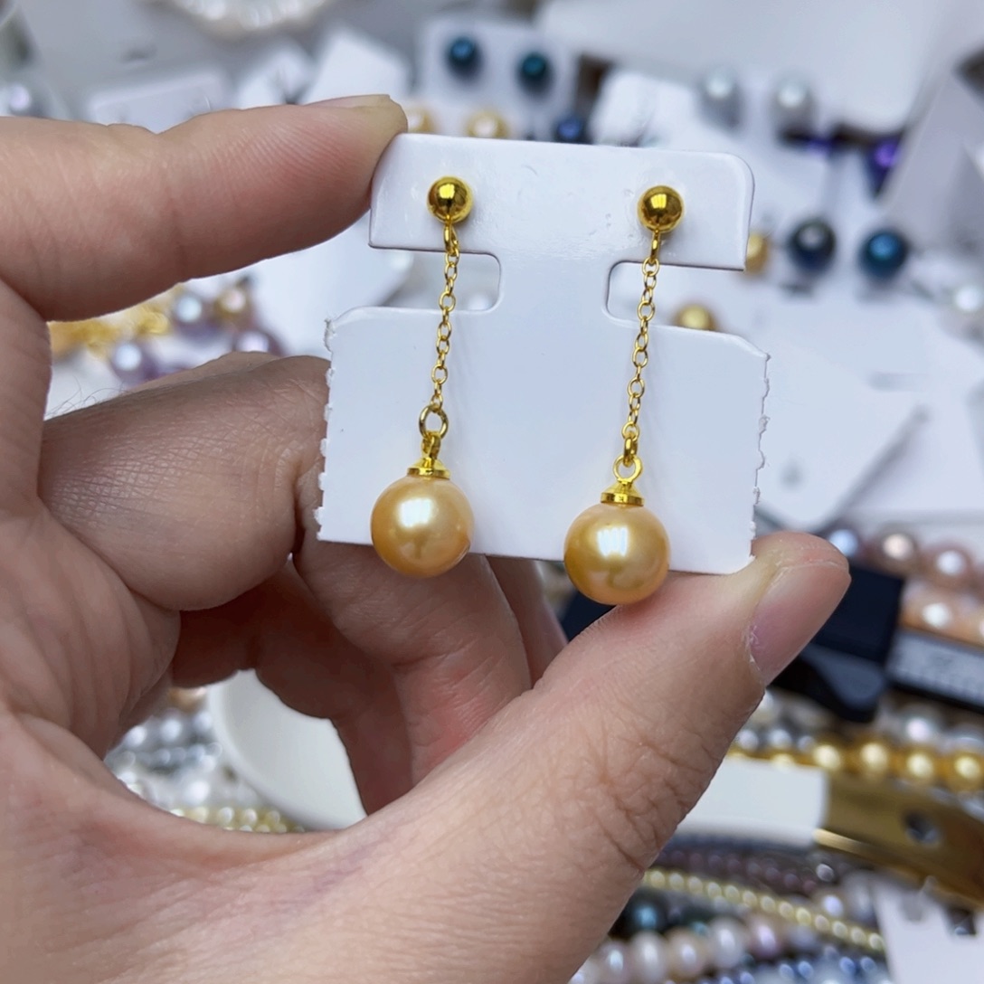 淡水珍珠耳饰银S925镶嵌