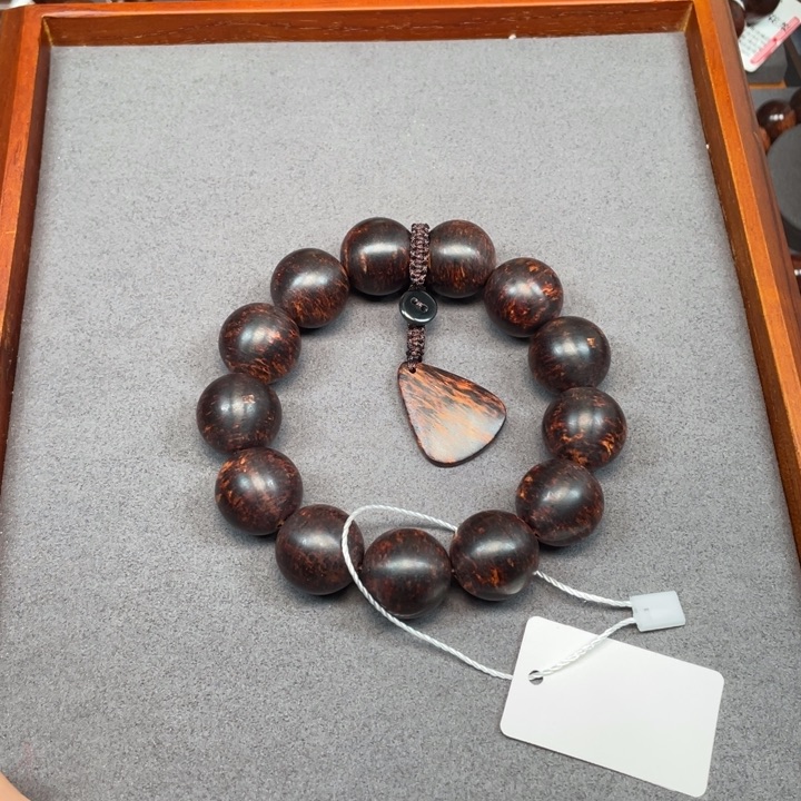 平***安黄花梨/降香黄檀手串/手链海南黄花梨爆满瘿子芝麻瘤疤18