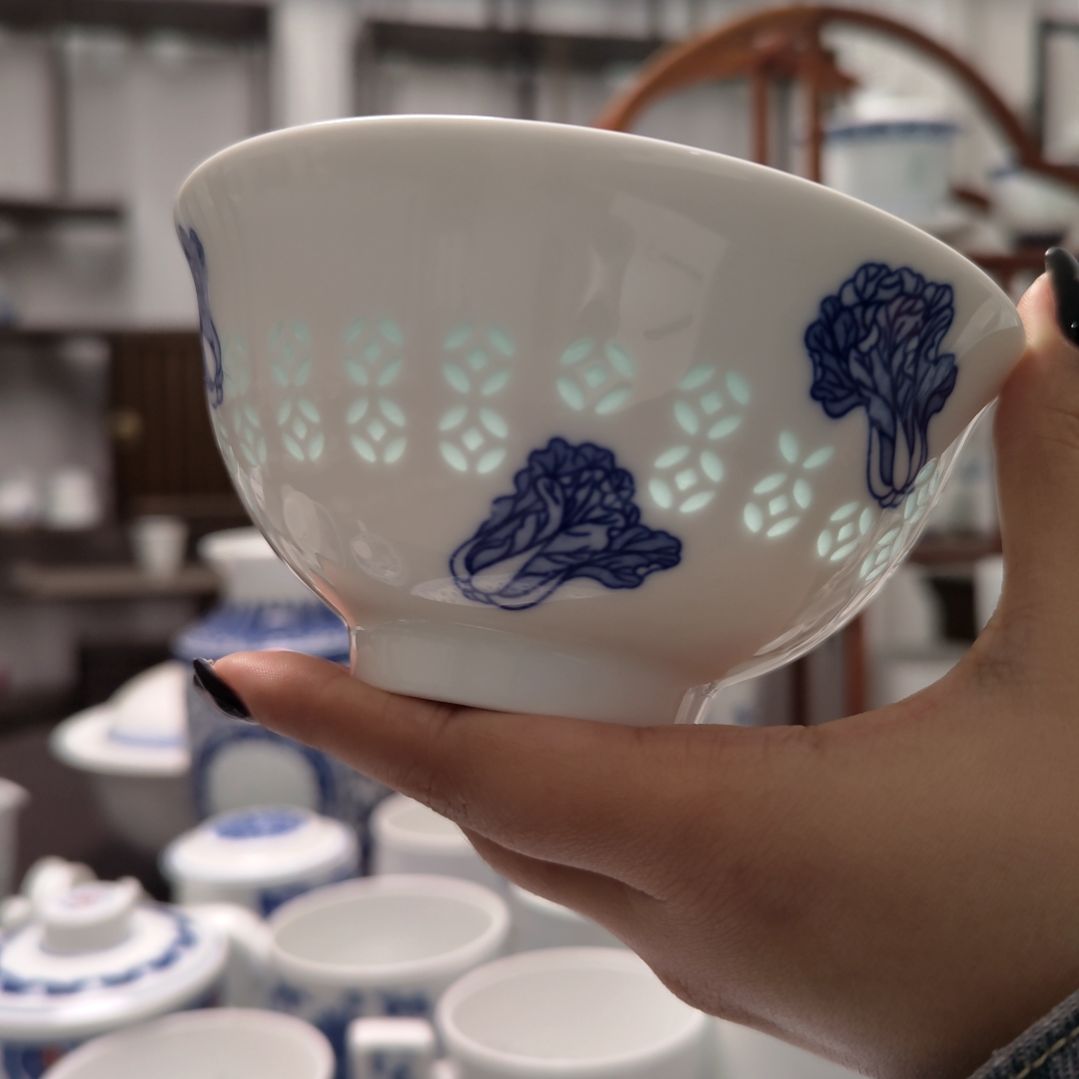 陶瓷白菜5寸饭碗一个