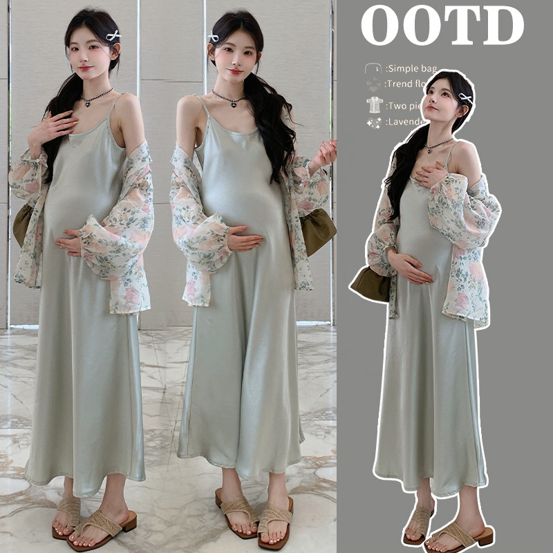 实拍夏季轻奢风高级感穿搭新中式风绸缎吊带裙套