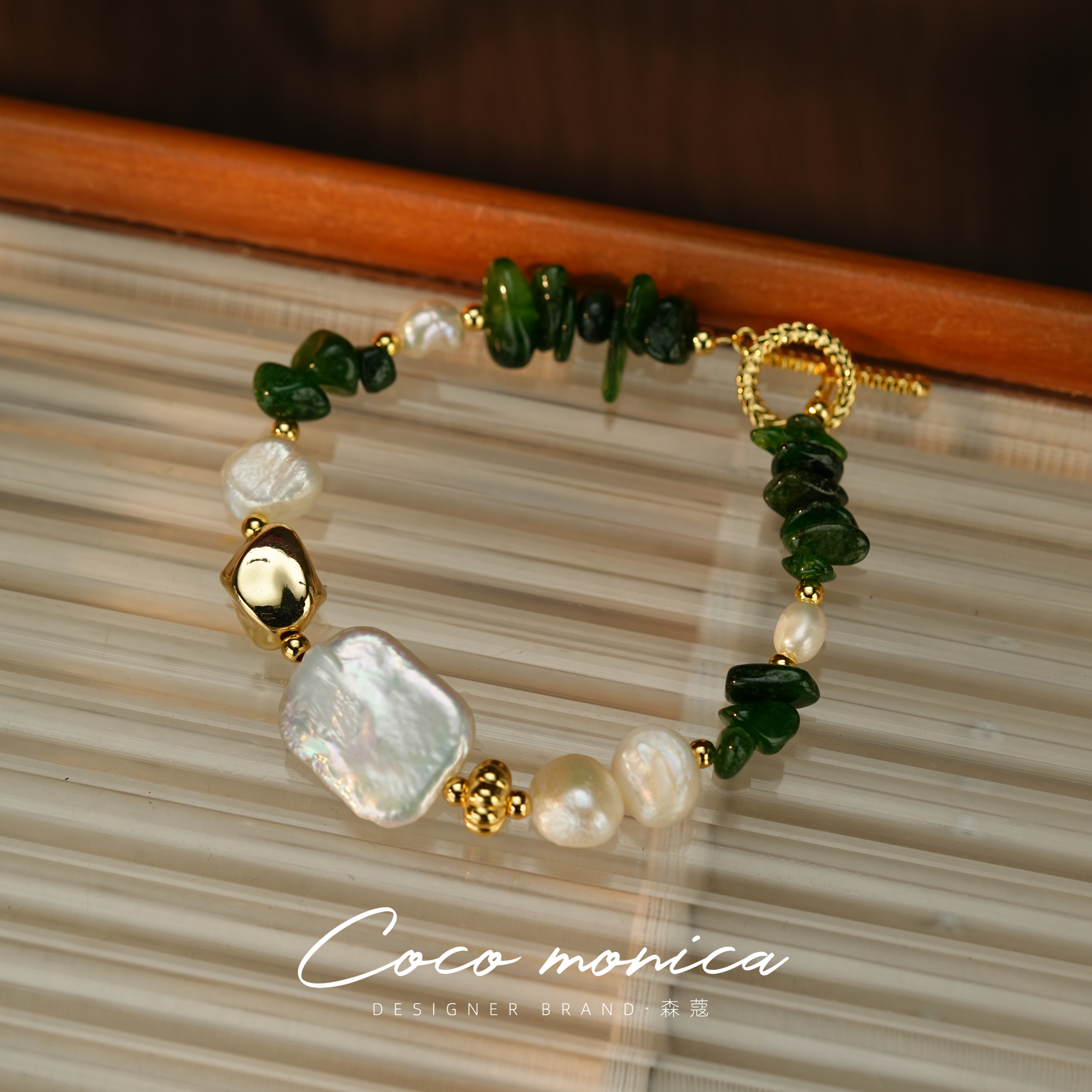 【小霞珠宝】水晶手工编织珍珠手链 轻奢夏季女款巴洛克珍珠WA848