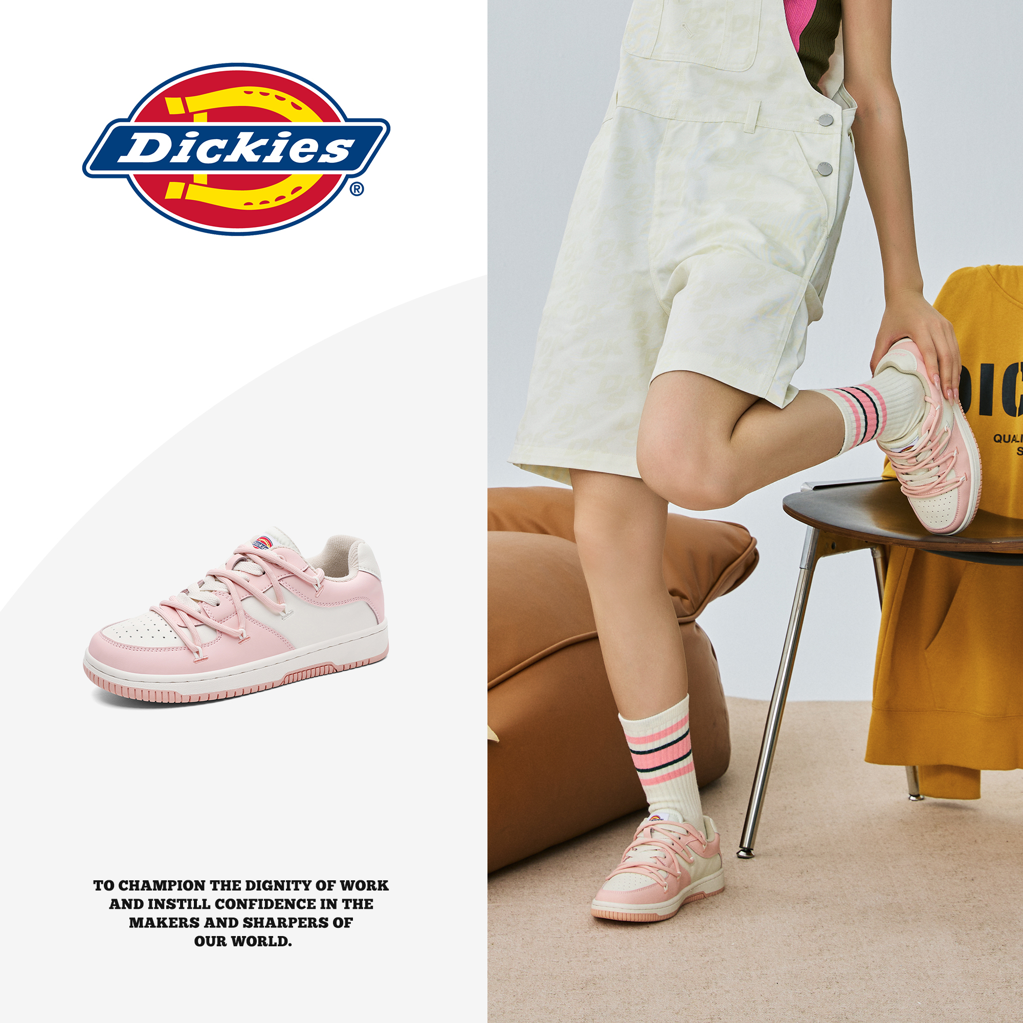 Dickies2025秋季新款时尚休闲百搭透气小众情侣学生ins低帮板鞋