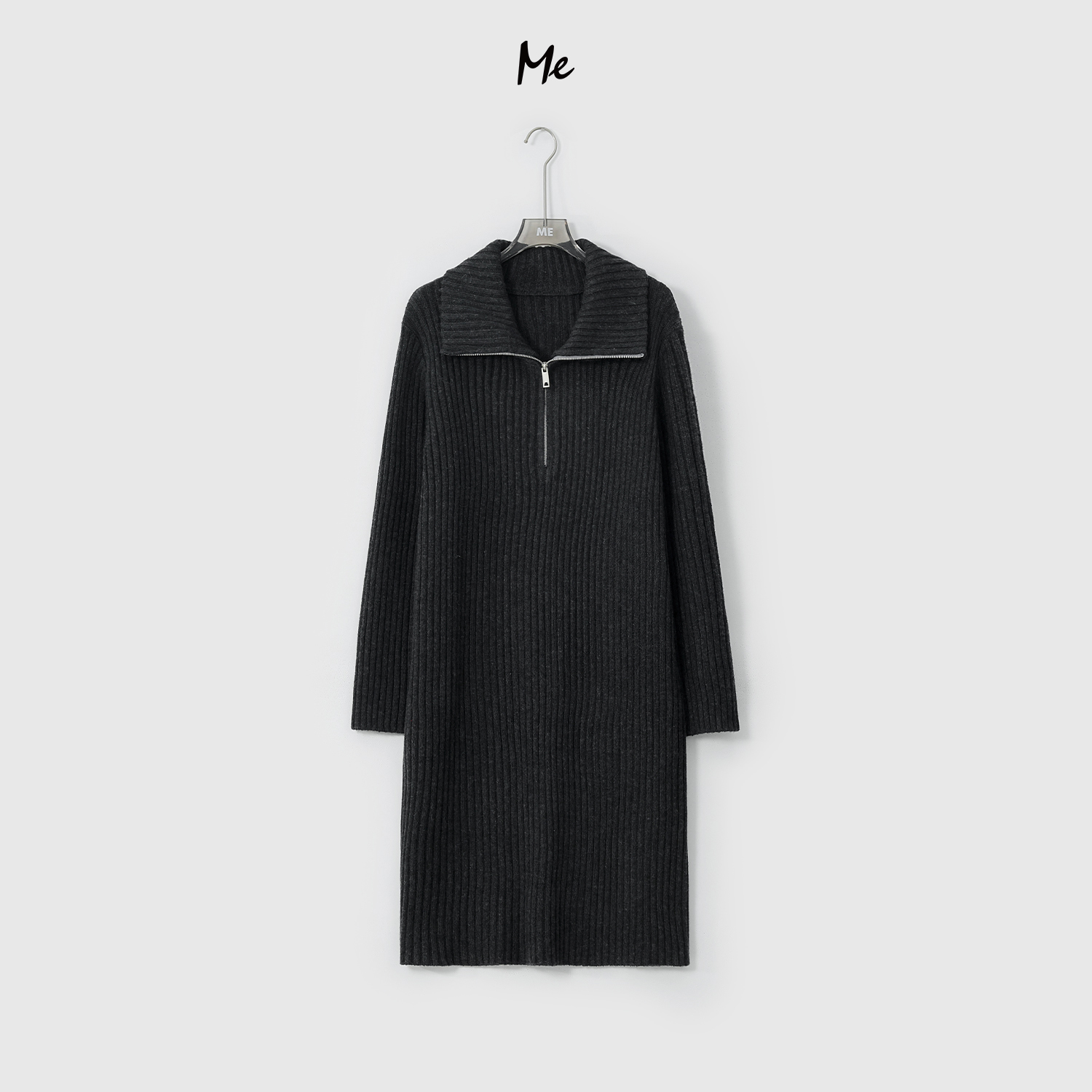 ME【闪电人连衣裙】超细美利奴绵羊毛亲肤坑条显瘦时尚裙子MESA5984