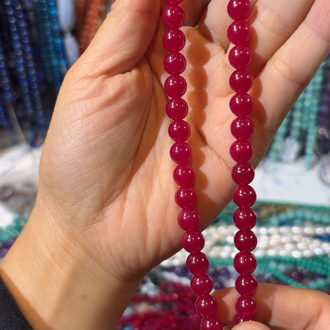 玛瑙/玉髓未镶嵌珠宝半成品红宝石半条