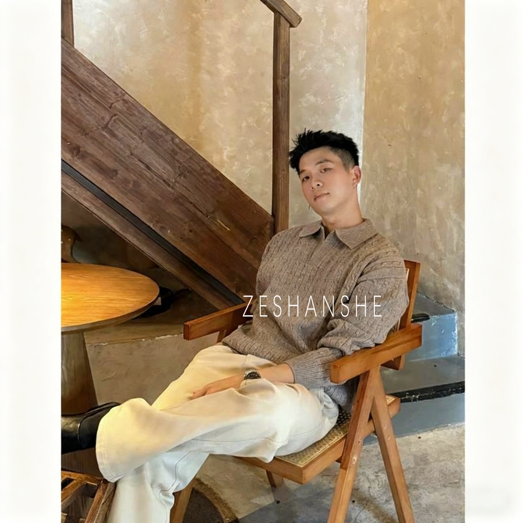 秋冬新款轻奢复古绞花针织老钱优雅质感宽松百搭休闲毛衣