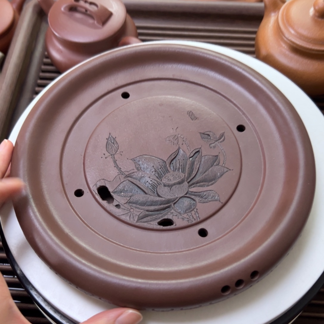 紫砂茶壶老紫泥蓄水茶盘