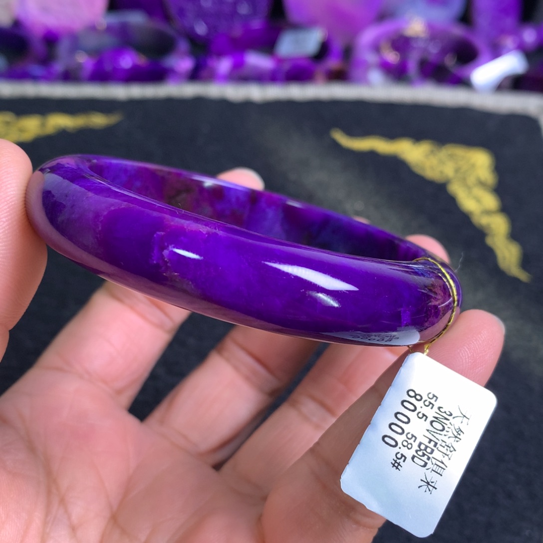 苏纪石（舒俱来）未镶嵌凝胶蓝紫幻彩手镯58+