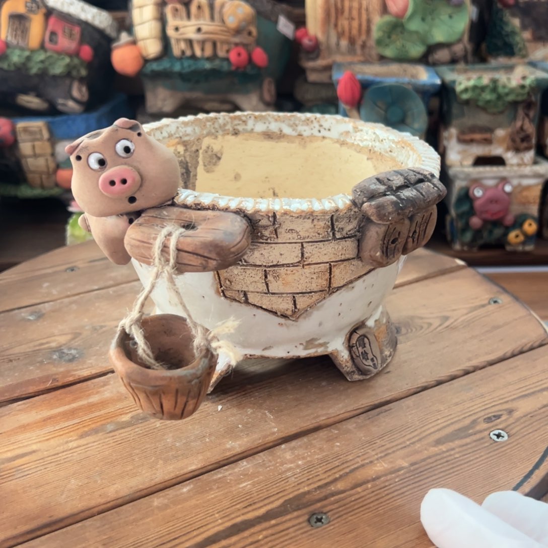 红陶嘻哈多肉花盆