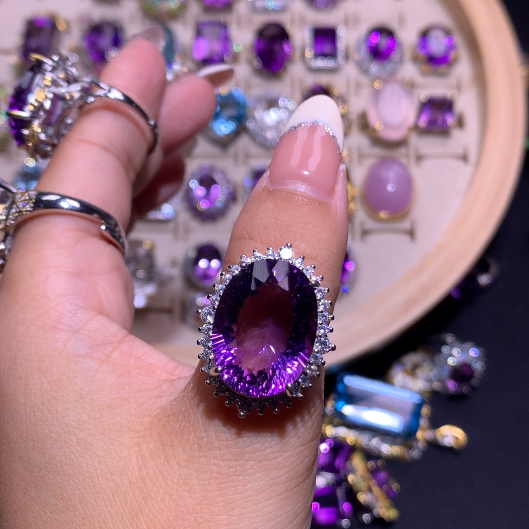 【闪购商品】银S925镶嵌戒指水晶若*子戒指