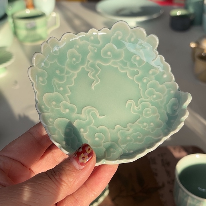 龙泉云间青瓷小米茶器