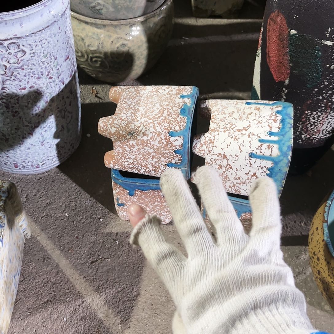 紫砂花盆花盆里的小猫咪