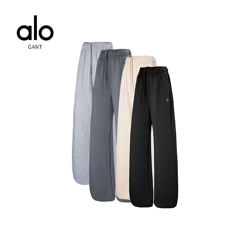 ALOGANT正品秋冬新款针织休闲百搭宽松男女款抽绳直筒裤|A10055