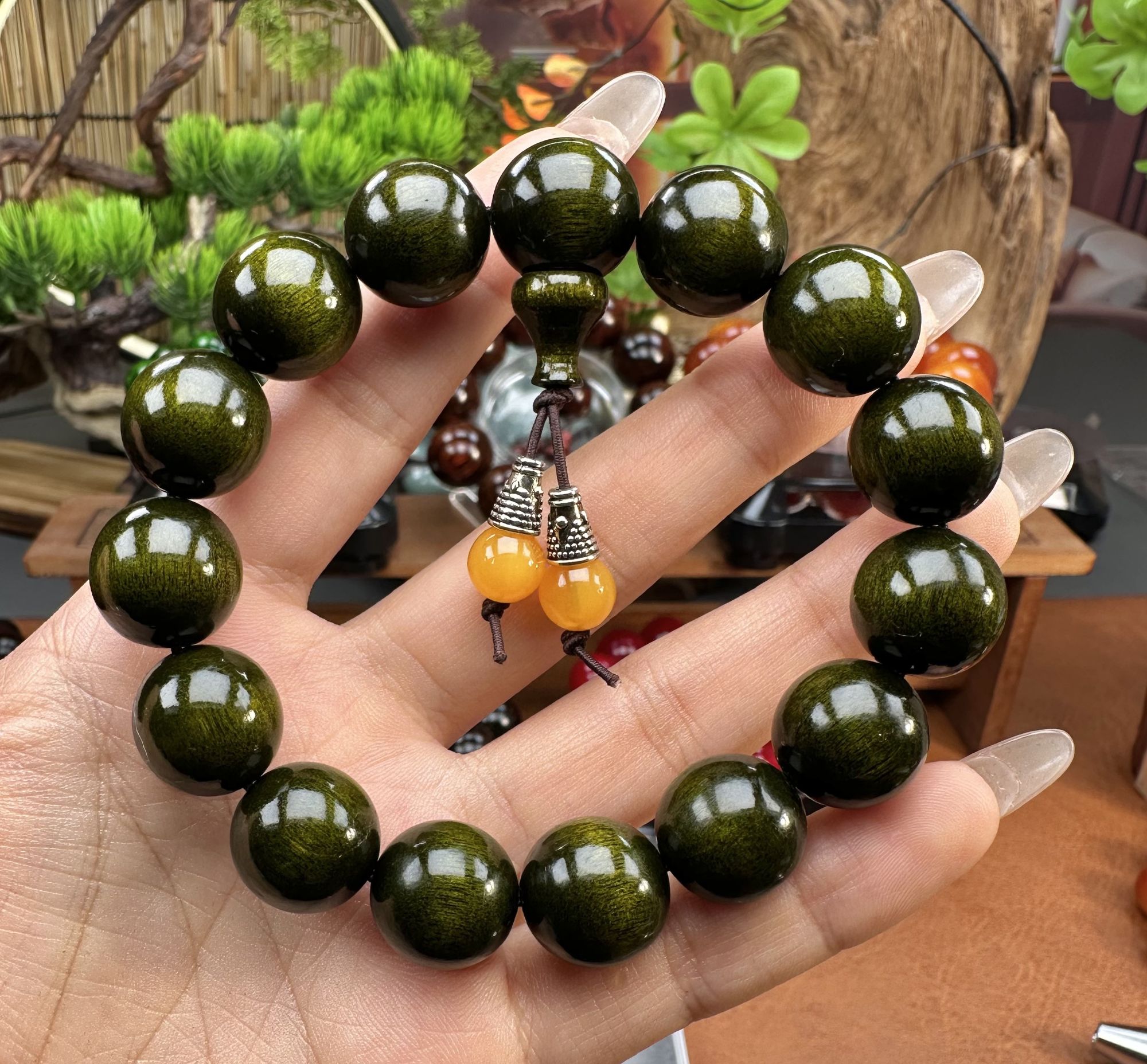 金丝楠珠串1.5金丝楠手串【1274】