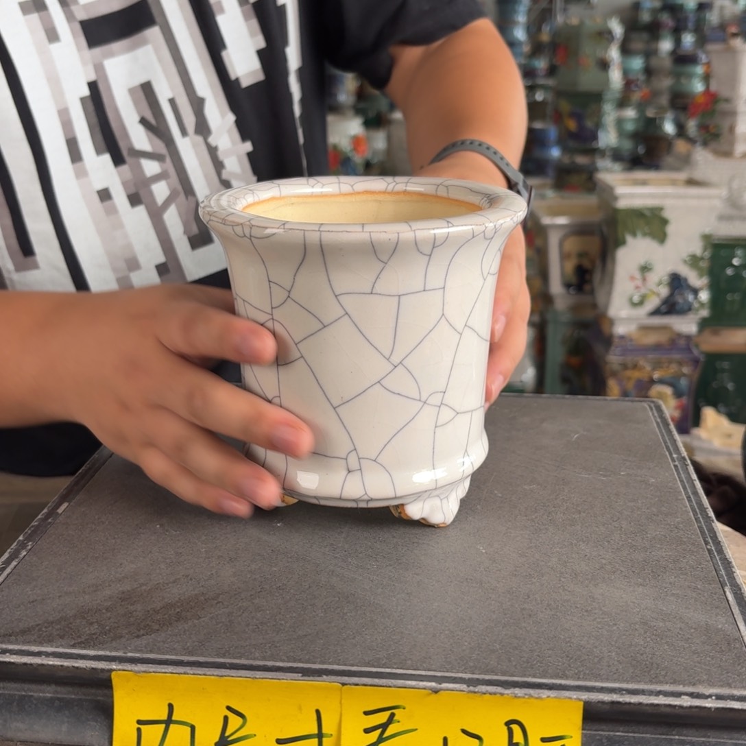 。一风堂石湾花盆 盆口收缩 内10*11