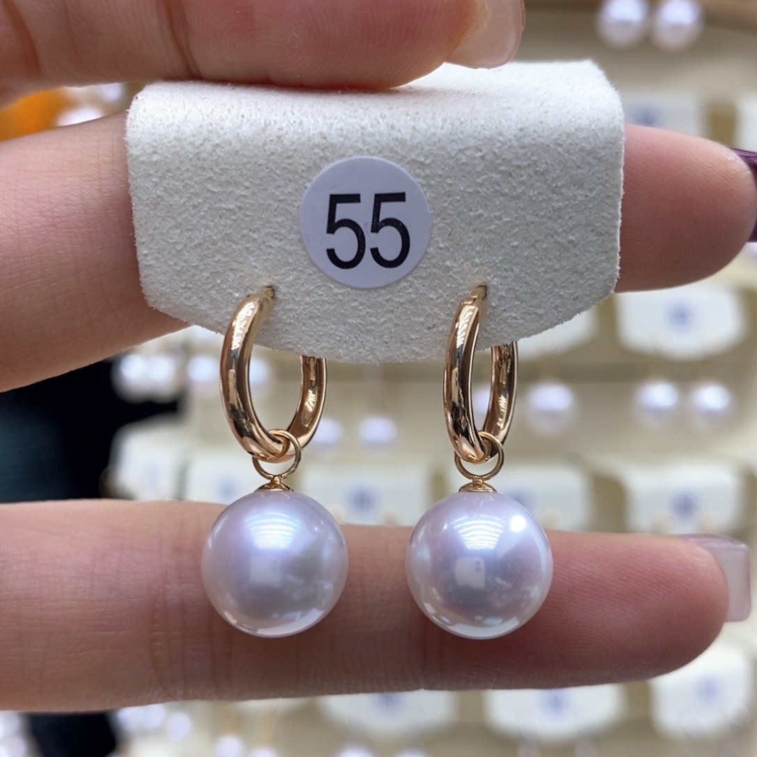 淡水珍珠耳饰18K金镶嵌