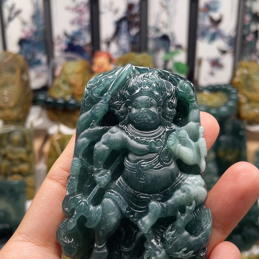翡翠未镶嵌颈饰天然翡翠a货大黑天