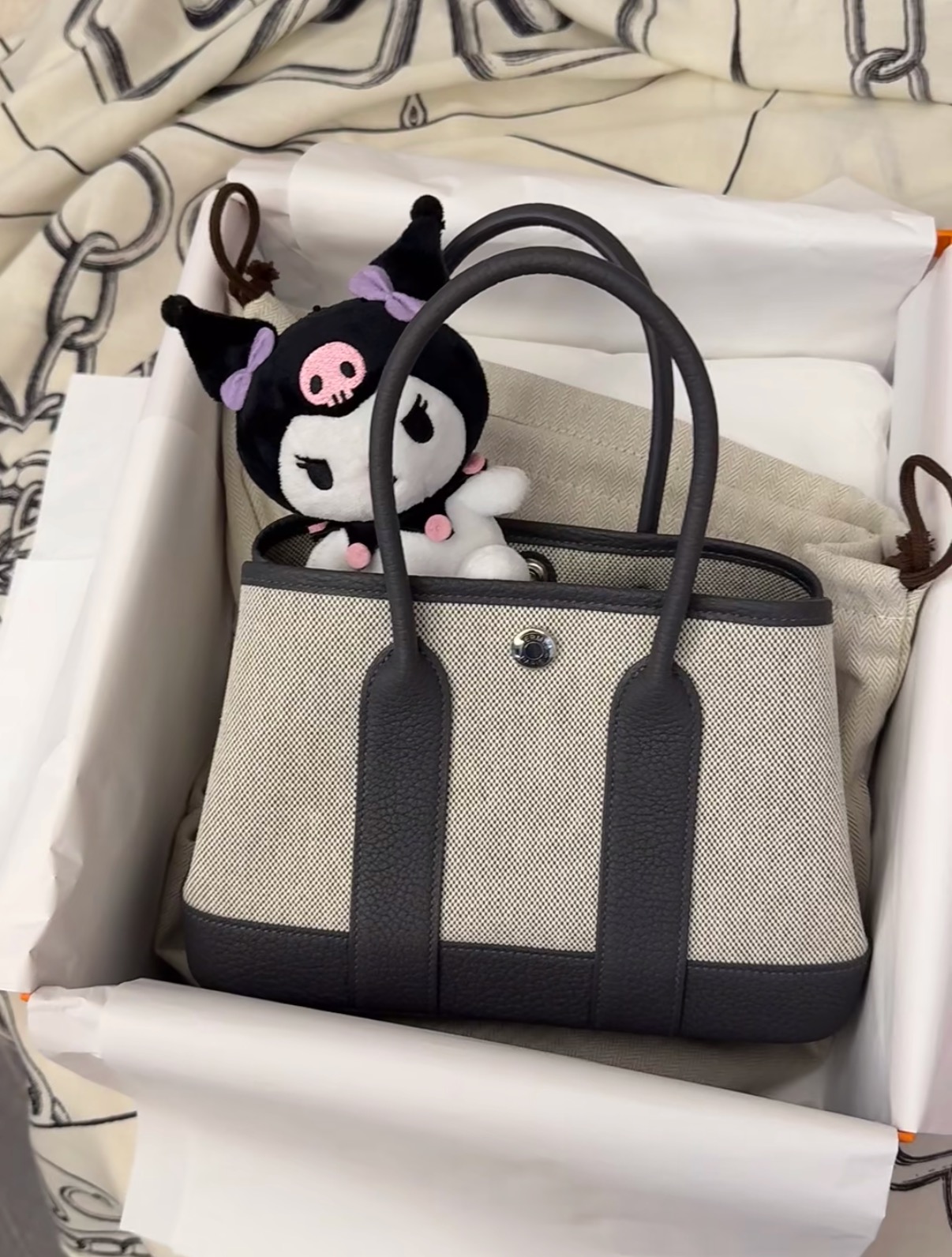 未使用 Hermes/爱马仕 全新 爱马仕花园mini 石板灰 K刻