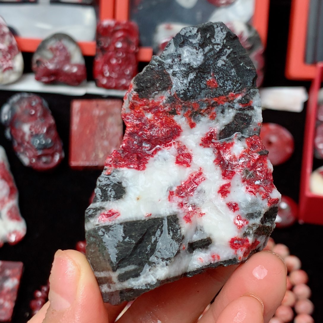 天然辰砂天然毛石