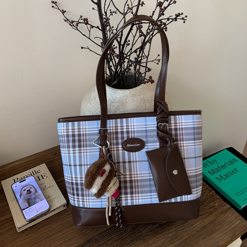 【里度】高级感大容量包包女2025新款大学生通勤单肩包大托特水桶包