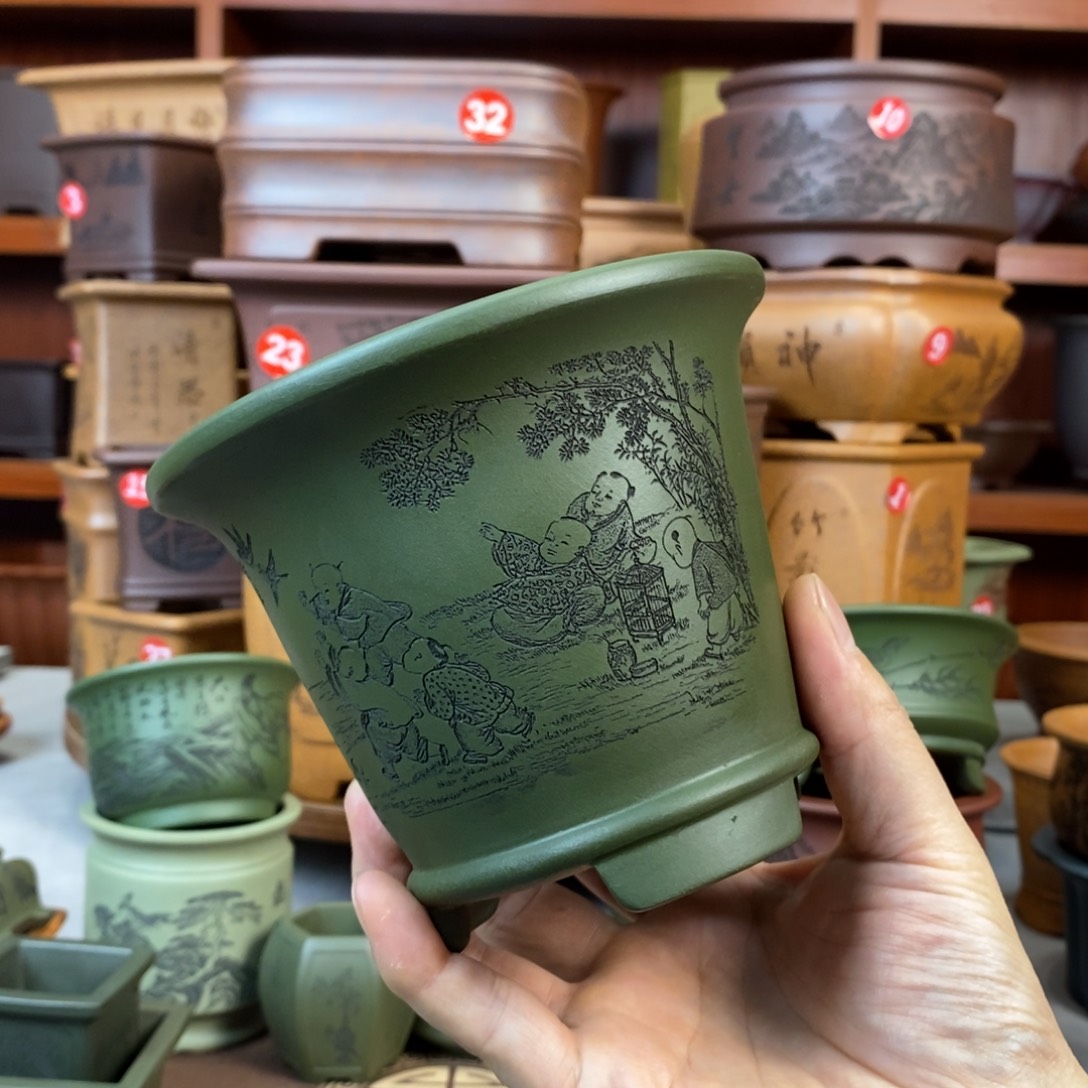 紫砂花盆盆景花盆小